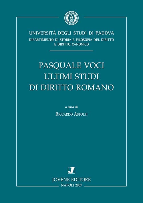 Pasquale Voci. Ultimi studi di diritto romano