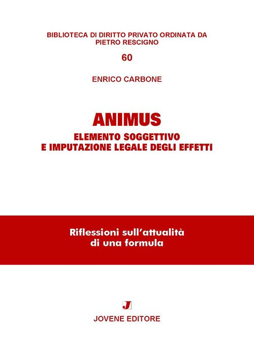 Animus. Elemento soggettivo e imputazione legale degli effetti.
