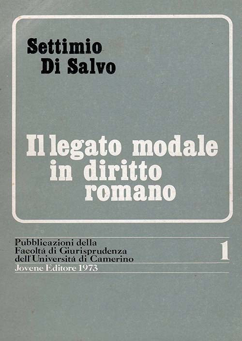 Il legato modale in diritto romano.
