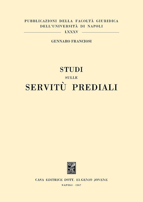 Studi sulle servitù prediali.