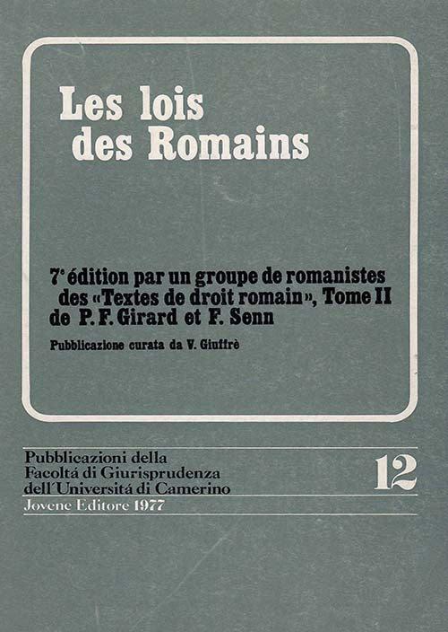 Les lois des Romains.
