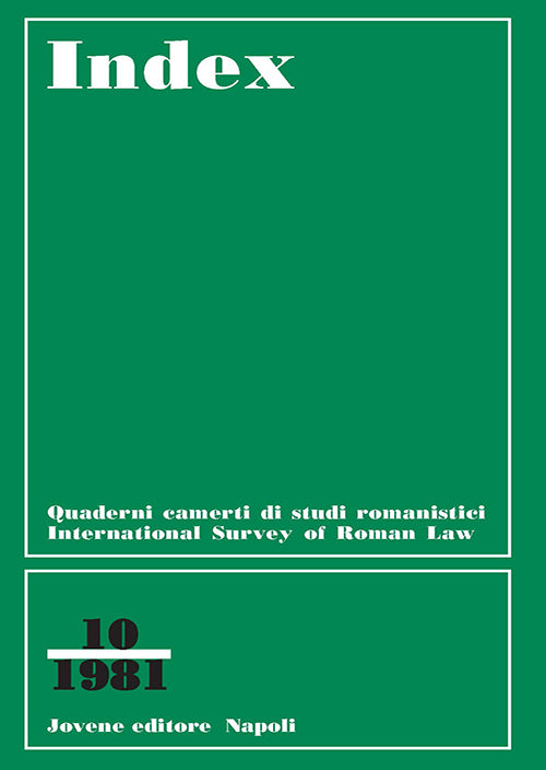 INDEX - International Survey of Roman Law - Vol. 10/1981