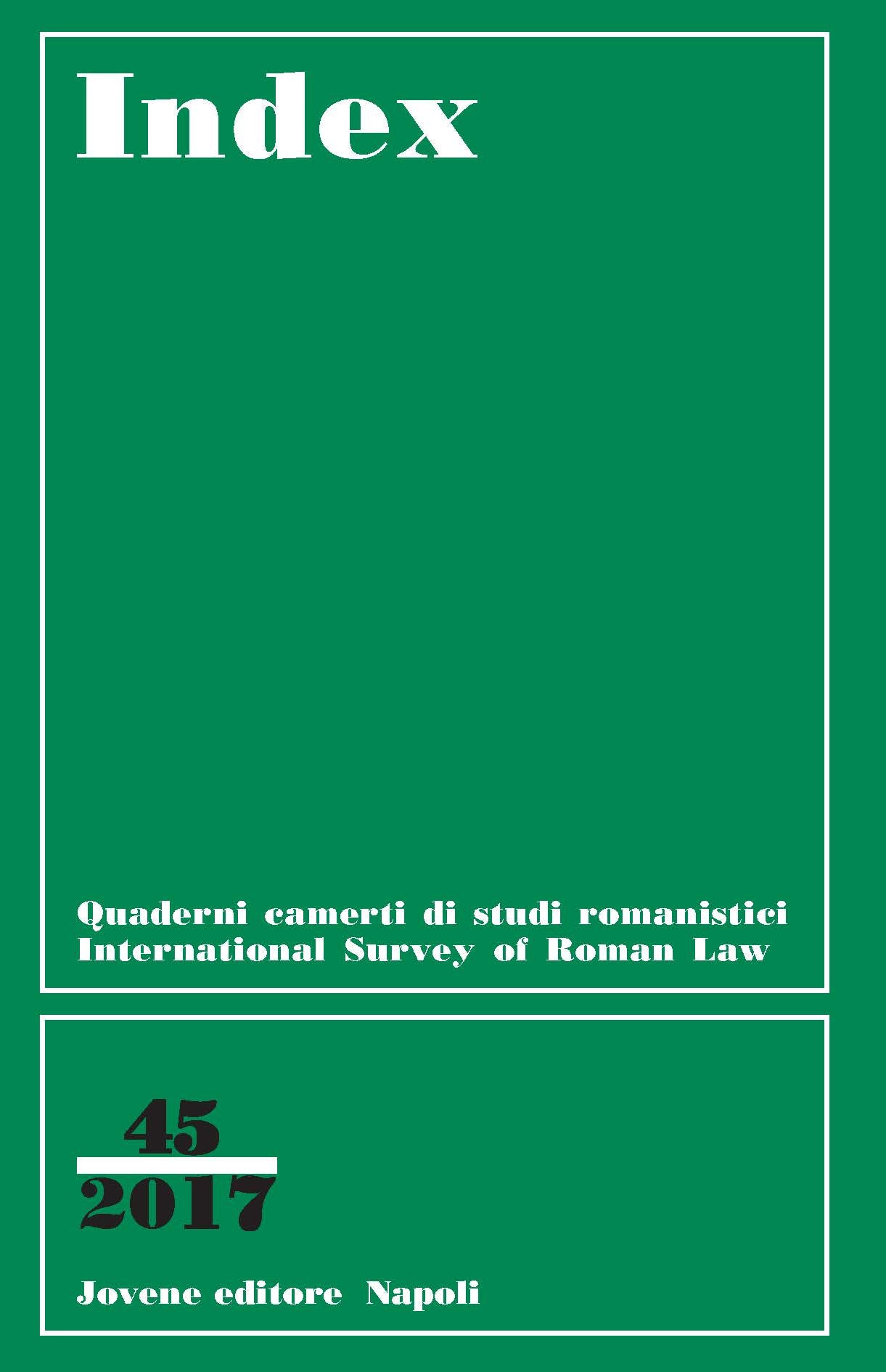 INDEX - International Survey of Roman Law - Vol. 45/2017
