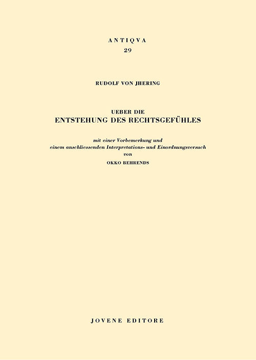 Ueber die Entstehung des Rechtsgefühles.