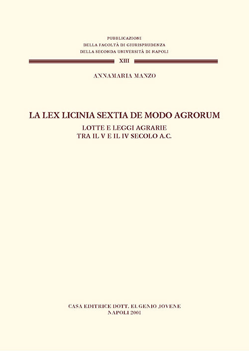 La lex Licinia Sextia de modo agrorum.