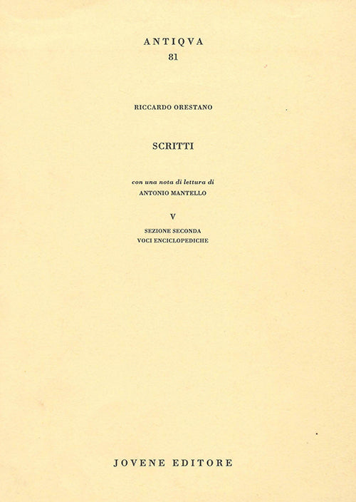 Scritti. Sezione seconda: Voci enciclopediche.