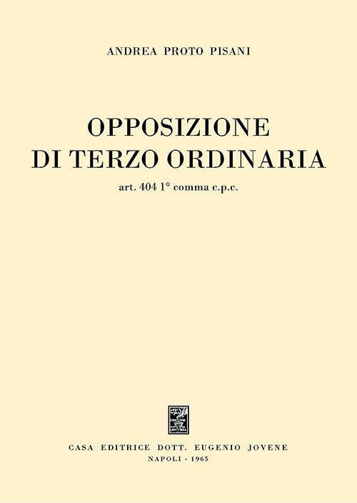 Opposizione di terzo ordinaria.