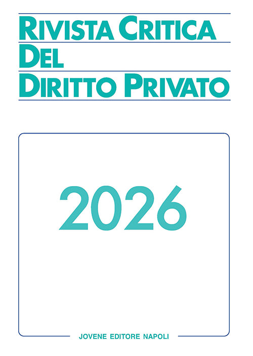 RIVISTA CRITICA DEL DIRITTO PRIVATO 2026