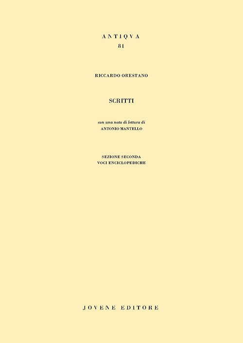 Scritti. Sezione seconda: Voci enciclopediche.