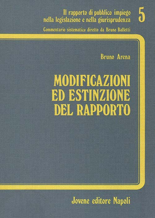Modificazioni ed estinzione del rapporto di pubblico impiego.
