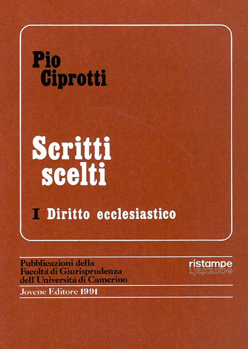 Scritti scelti. Vol. I. Diritto ecclesiastico.