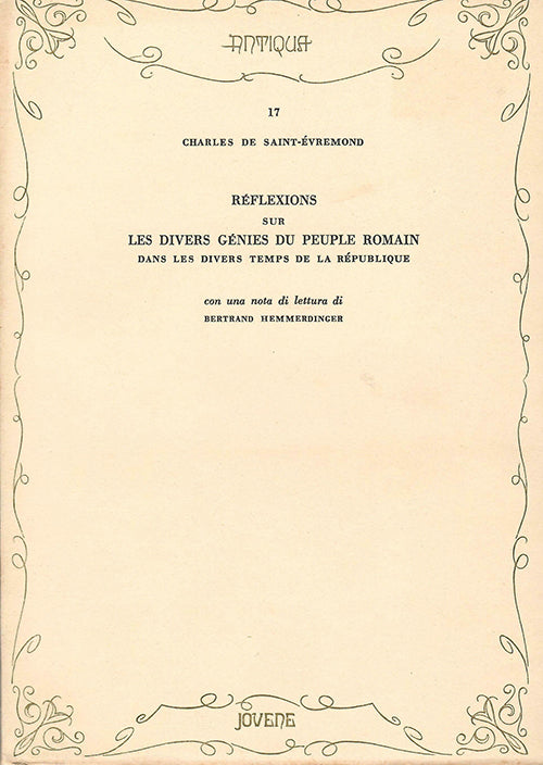 Réflexions sur les divers génies du peuple romain dans les divers temps de la République.