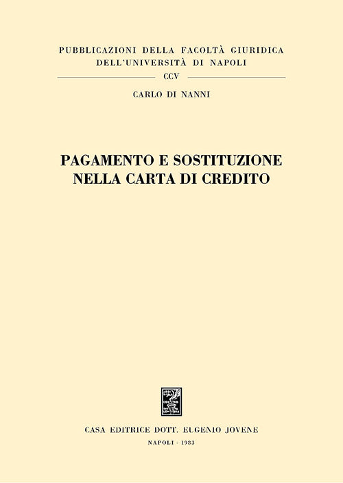 Pagamento e sostituzione nella carta di credito.