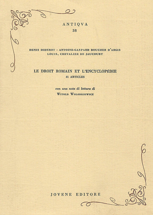Le droit romain et l'encyclopédie.