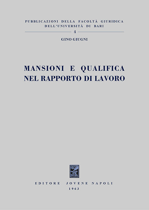 Mansioni e qualifica nel rapporto di lavoro.