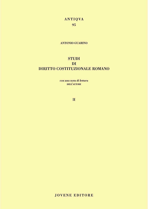 Studi di diritto costituzionale romano. II.