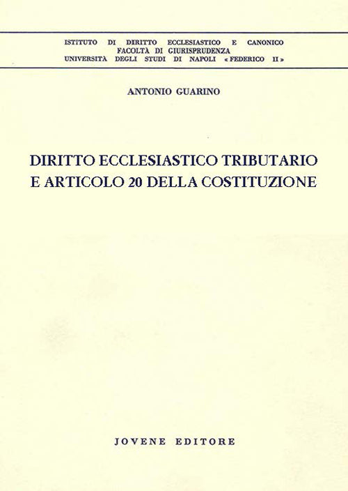 Diritto ecclesiastico tributario e articolo 20 della Costituzione.