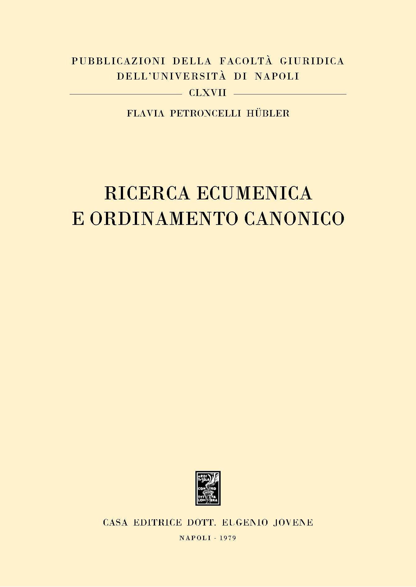 Ricerca ecumenica e ordinamento canonico.
