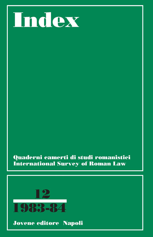 INDEX - International Survey of Roman Law - Vol. 12/1983-1984