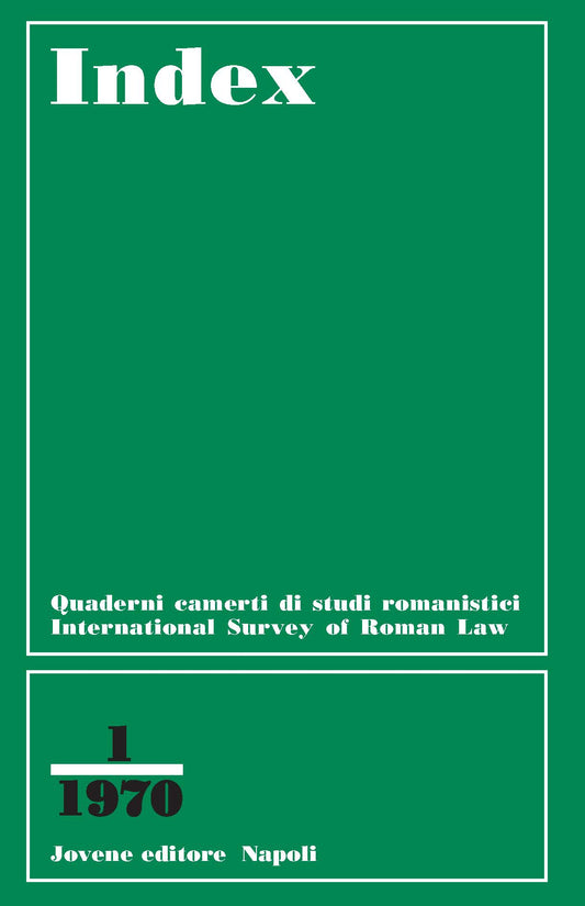 INDEX - International Survey of Roman Law - Vol. 1/1970