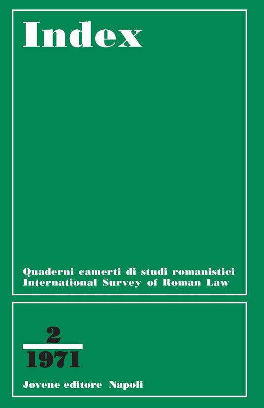 INDEX - International Survey of Roman Law - Vol. 2/1971