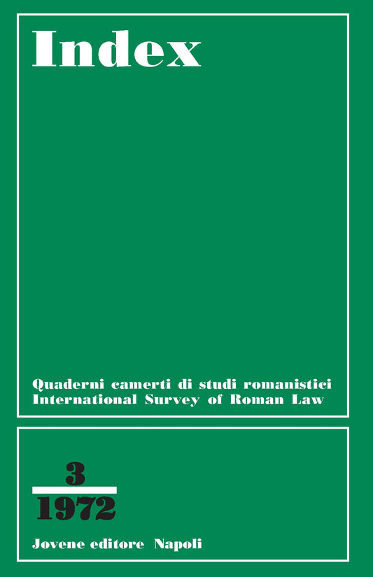 INDEX - International Survey of Roman Law - Vol. 3/1972