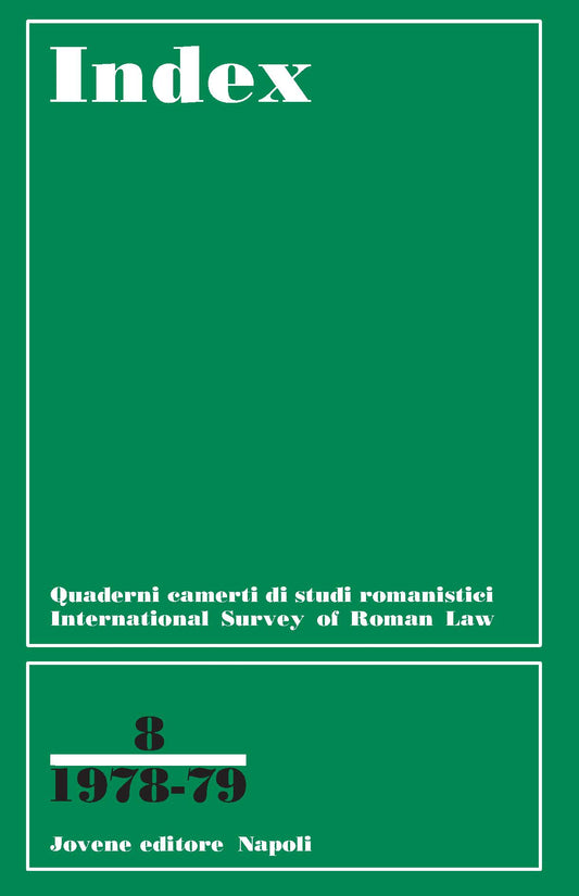 INDEX - International Survey of Roman Law - Vol. 8/1978-1979