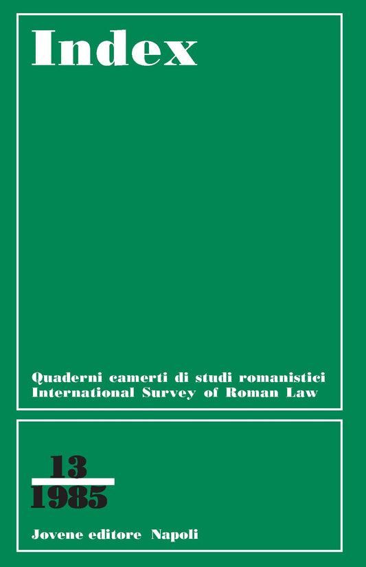 INDEX - International Survey of Roman Law - Vol. 13/1985