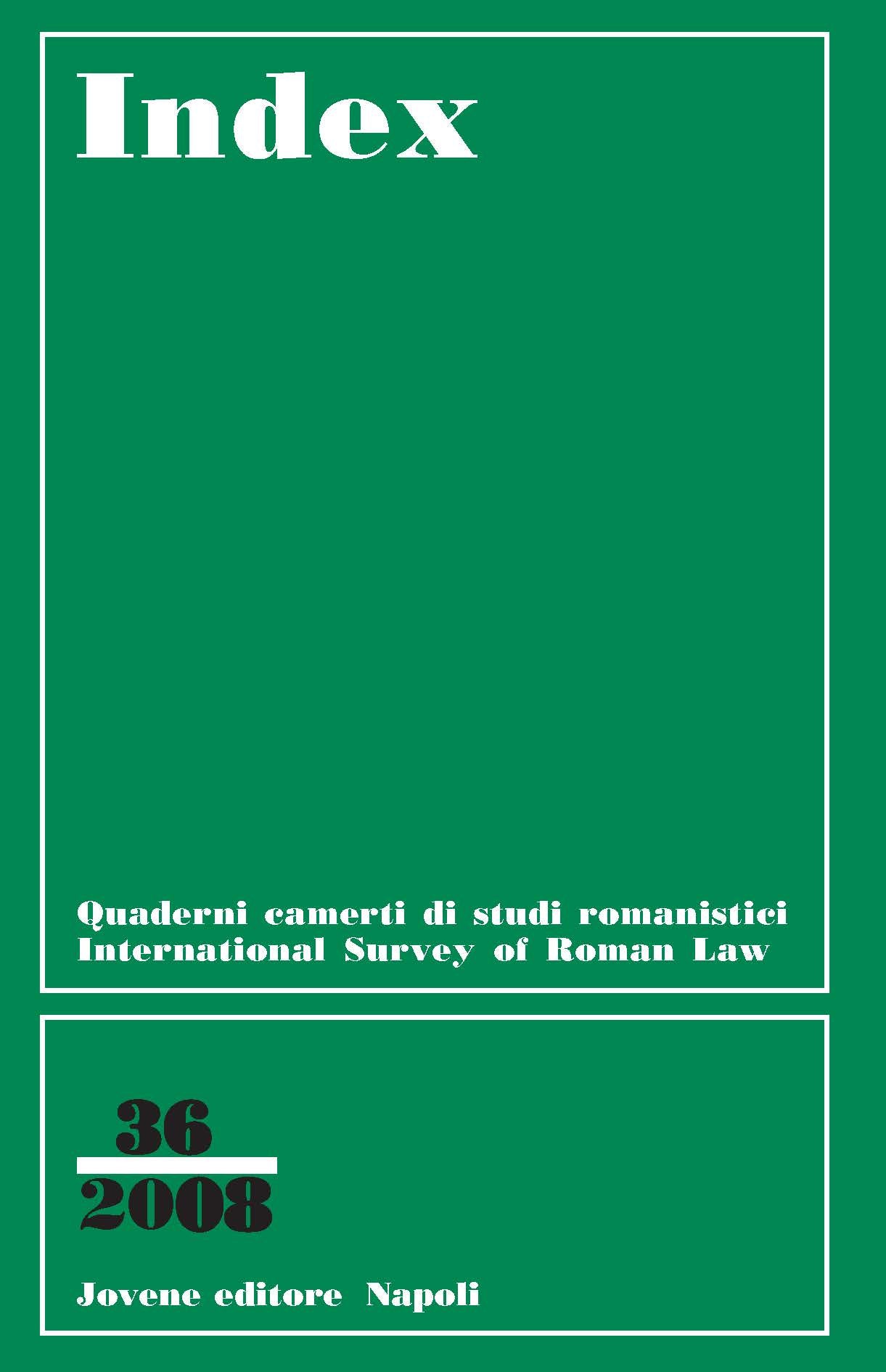 INDEX - International Survey of Roman Law - Vol. 36/2008