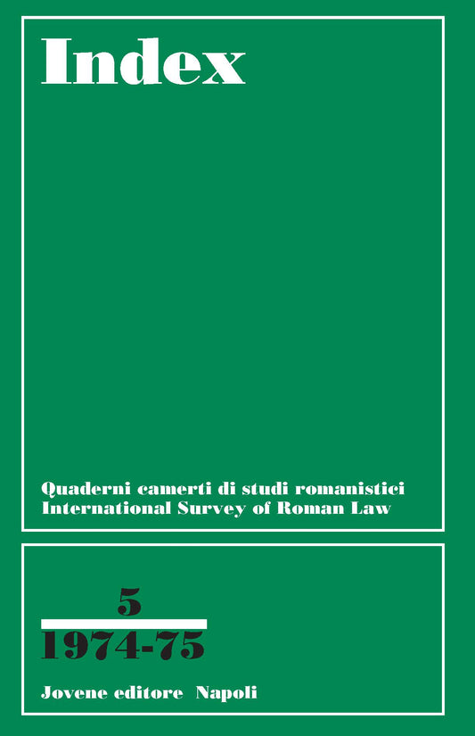 INDEX - International Survey of Roman Law - Vol. 5/1974-1975