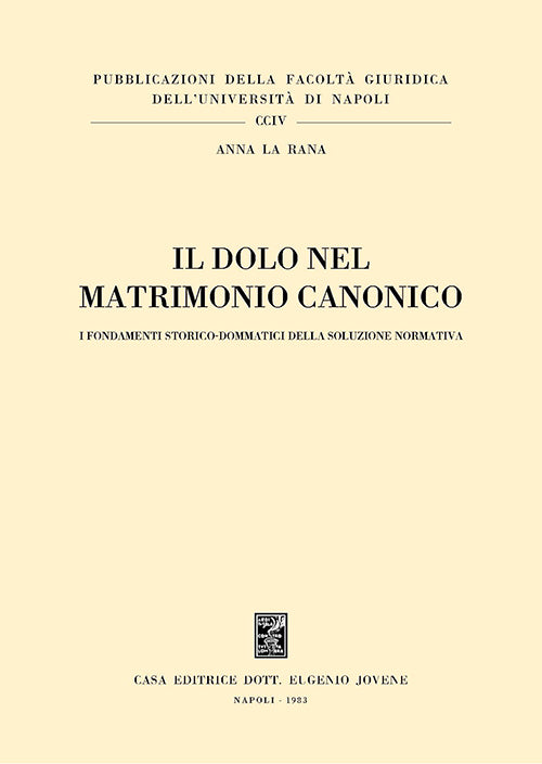 Il dolo nel matrimonio canonico.