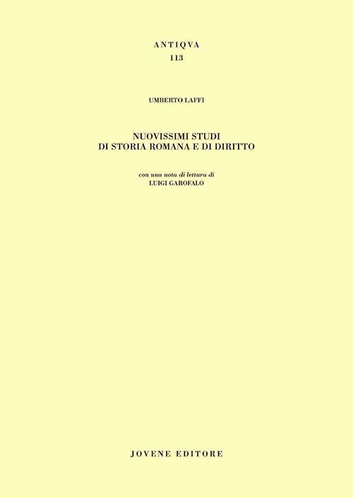 Nuovissimi studi di storia romana e di diritto.