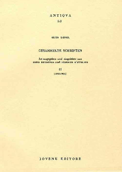 Gesammelte Schriften (1892-1902) (vol. II).