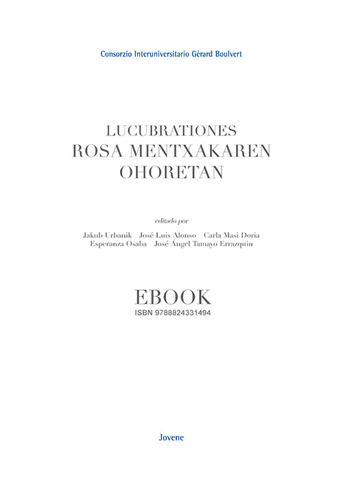 Lucubrationes Rosa Mentxakaren Ohoretan - EBOOK