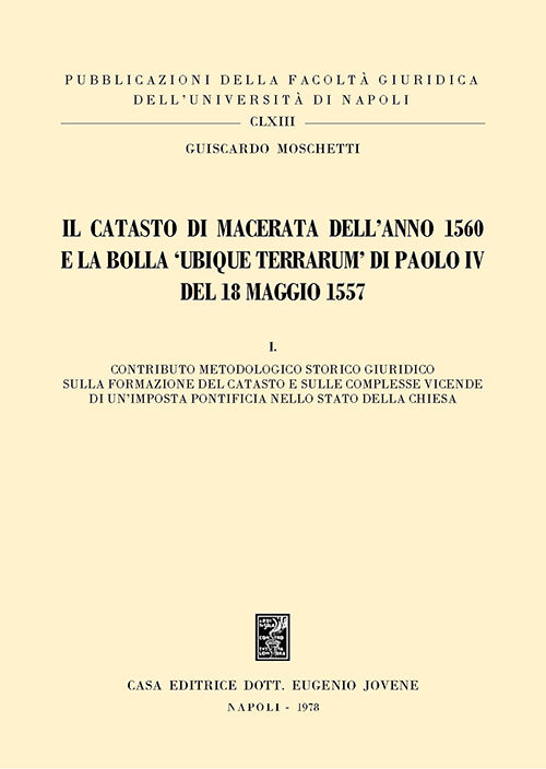 Il catasto di Macerata dell'anno 1560 e la Bolla 'ubique terrarum' di Paolo IV del 18 maggio 1557.
