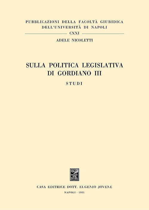 Sulla politica legislativa di Gordiano III.