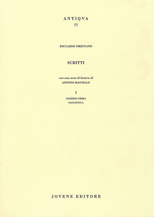 Scritti. Sezione prima: Saggistica.