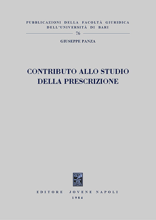 Contributo allo studio della prescrizione.