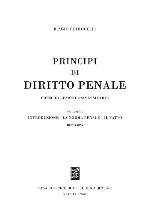 Principi di diritto penale.