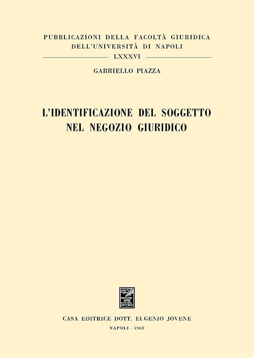 L'identificazione del soggetto nel negozio giuridico.