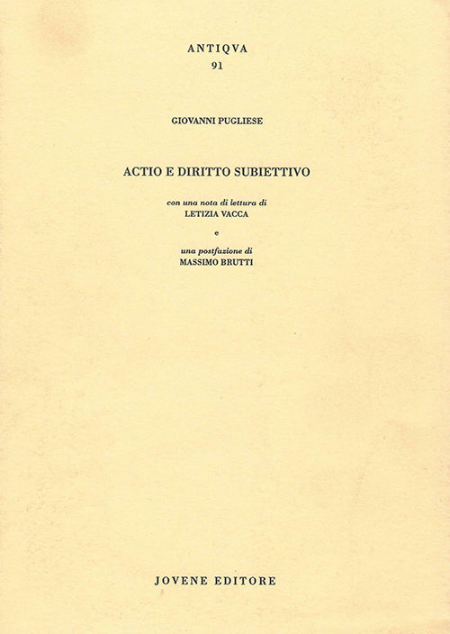Actio e diritto subiettivo.