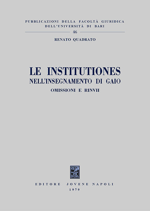 Le Institutiones nell'insegnamento di Gaio.