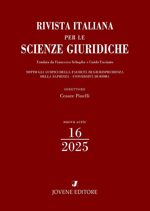 RIVISTA ITALIANA PER LE SCIENZE GIURIDICHE 2025