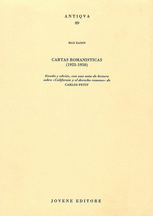 Cartas romanisticas (1923-1950).