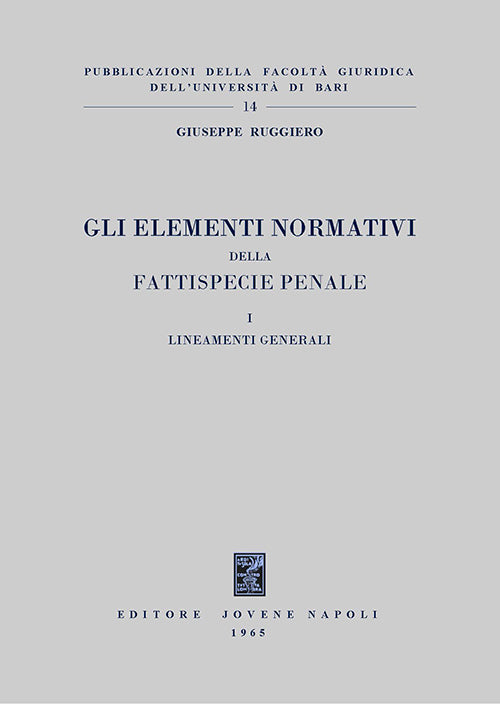 Gli elementi normativi della fattispecie penale.