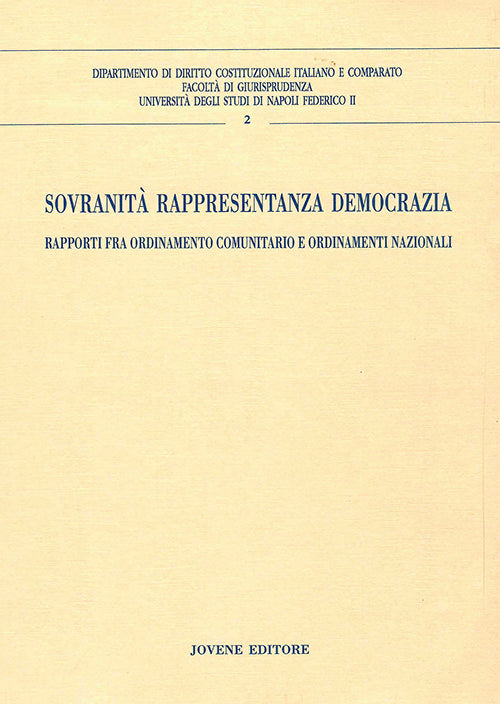 Sovranità, rappresentanza, democrazia.