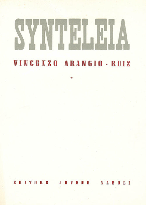Synteleia Vincenzo Arangio-Ruiz.