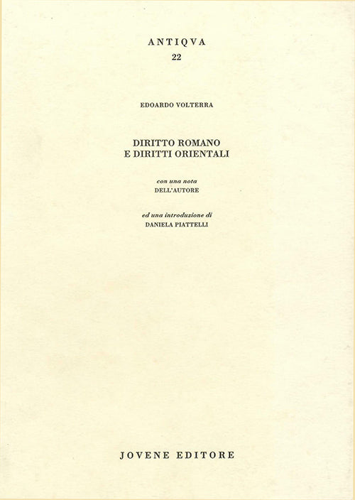 Diritto romano e diritti orientali.