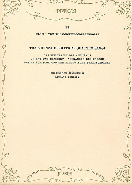 Tra scienza e politica: quattro saggi.