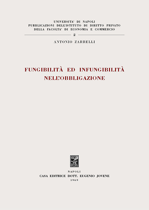 Fungibilità  ed  infungibilità nell’obbligazione.